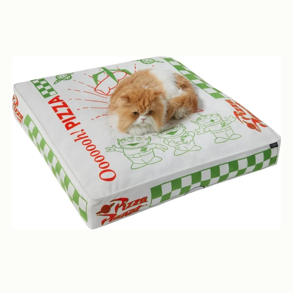 Pizza Planet Pet Bed with Green Checkered Design